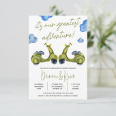 Invitation Grande Aventure, Scooter, Fête des mariées Couples (Debout devant)