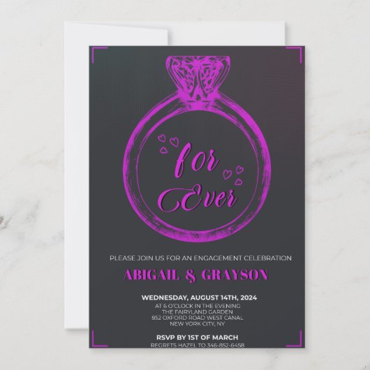 Invitation Grande bague en diamant violet illuminant pour tou (Devant)