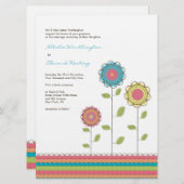 invitation grande de fleurs d'arc-en-ciel du (Devant / Derrière)