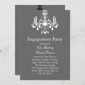 Invitation grande de partie de fiançailles de (Devant / Derrière)