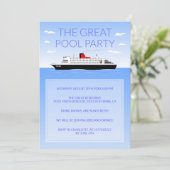 Invitation Grande fête de la piscine (Debout devant)