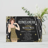 Invitation Grande Fille Flapper Gatsby Quinceanera  (Debout devant)