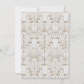 Invitation Grande Gatsby d'or blanc Réception de mariage Art  (Dos)