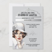 Invitation Grande Gatsby élégante douche nuptiale style année (Devant)