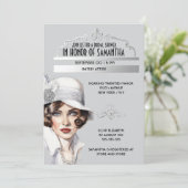 Invitation Grande Gatsby élégante douche nuptiale style année (Debout devant)