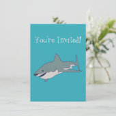 Invitation Grande illustration de nage de requin blanc Annive (Debout devant)