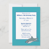 Invitation Grande illustration de nage de requin blanc Annive (Dos)