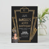 Invitation Grande Inspiration Art Déco Anniversaire Invitatio (Debout devant)