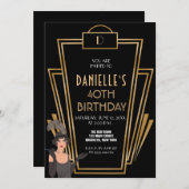 Invitation Grande Inspiration Art Déco Anniversaire Invitatio (Devant / Derrière)