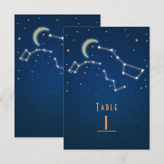Invitation Grande Ourse Table Numérique de Constellation pour (Devant / Derrière)