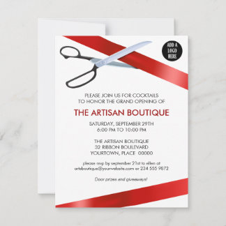 Invitation Grande ouverture de coupe du ruban rouge