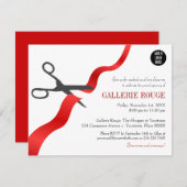 Invitation Grande ouverture de coupe simple du ruban rouge (Devant / Derrière)