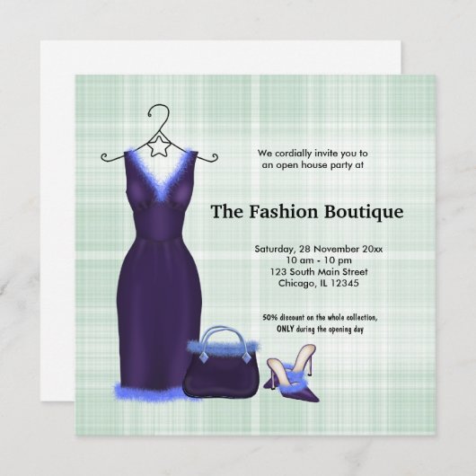 Invitation Grande ouverture de la mode (Devant / Derrière)