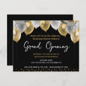 Invitation Grande ouverture d'entreprise Gold et Noir (Devant / Derrière)