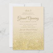 Invitation Grande ouverture d'entreprise Gold Glam Parties sc (Devant)