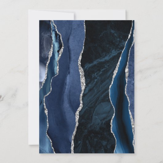 Invitation Grande ouverture Marine Blue Silver Agate (Dos)