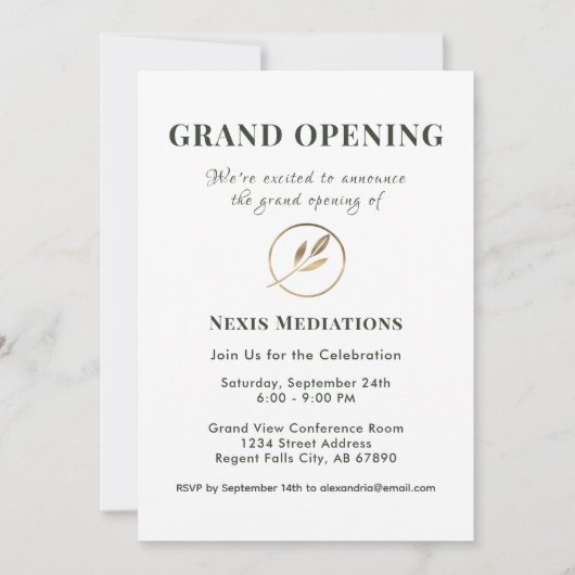 Invitation Grande ouverture simple et élégante (Devant)