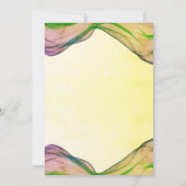 Invitation Grande ouverture Vert Aquarelle Jaune Bordure Vagu (Dos)