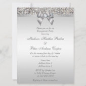 Invitation Grande Partie Engagement Faux Silver Sequins Bow (Dos)
