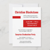 Invitation Grande photo avec des blocs de Red Graduation Invi (Dos)