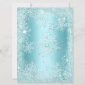 Invitation Grande Quinceanera Turquoise Flocon de neige Wonde (Dos)