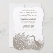 Invitation Grande silhouette de Héron Bleu mariage rustique (Devant)