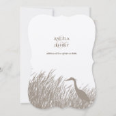 Invitation Grande silhouette de Héron Bleu mariage rustique (Dos)