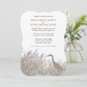 Invitation Grande silhouette de Héron Bleu mariage rustique (Debout devant)