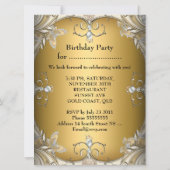 Invitation Grande taille Anniversaire Fête Sepia Café Gold (Dos)