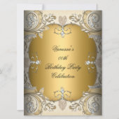 Invitation Grande taille Anniversaire Fête Sepia Café Gold (Devant)