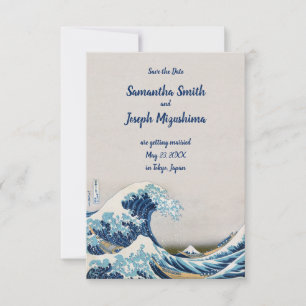 Invitation Grande vague de Kanagawa Enregistrer la date