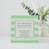 Invitation Grandes Grandes Stripes Green Potluck Party (Debout devant)