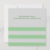 Invitation Grandes Grandes Stripes Green Potluck Party (Dos)