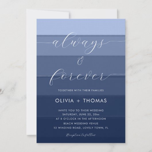 Invitation Grandes Nautiques Modernes Toujours Pour Mariage (Devant)