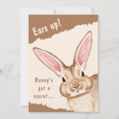 Invitation Grandes Oreilles de Lapin Mignon Chasse aux œufs d (Devant)