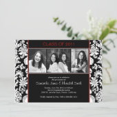 Invitation Grandes taches Damas - Noir/Blanc/Rouge (Debout devant)