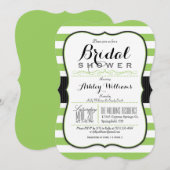 Invitation Grandes vertes et blanches ; Fête des mariées élég (Devant / Derrière)