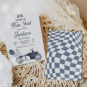 Invitation Grandir deux Fast Blue Race Car 2e anniversaire