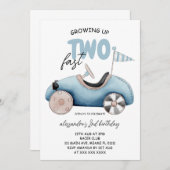 Invitation Grandir deux garçon rapide 2e anniversaire (Devant / Derrière)