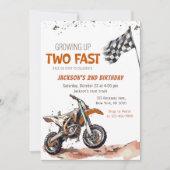 Invitation Grandir Deux Vélo Fast Dirt Boy 2e anniversaire (Devant)