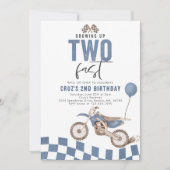 Invitation Grandir Deux Vélos Bleu Rapide Jour d'anniversaire (Devant)