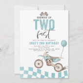 Invitation Grandir Deux Vélos Bleu Rapide Jour d'anniversaire (Devant)