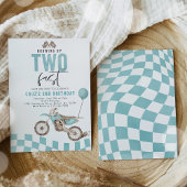 Invitation Grandir Deux Vélos Bleu Rapide Jour d'anniversaire