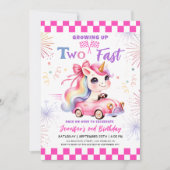 Invitation Grandis Deux Fois Plus Vite ! Pink Race Car 2e ann (Devant)