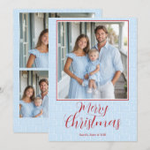 Invitation Grandmillenia Light Blue & Red Christmas Card (Devant / Derrière)