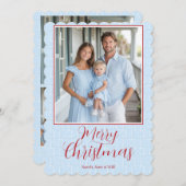 Invitation Grandmillenia Light Blue & Red Christmas Card (Devant / Derrière)