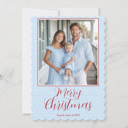 Invitation Grandmillenia Light Blue & Red Christmas Card (Devant)