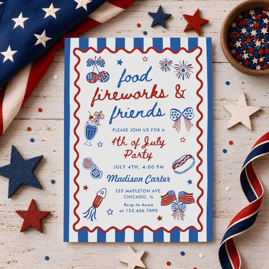 Invitation Grandmillennial 4 juillet BBQ