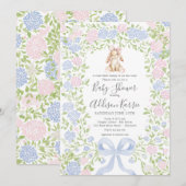 Invitation Grandmillennial Bunny Rabbit baby shower invite (Devant / Derrière)