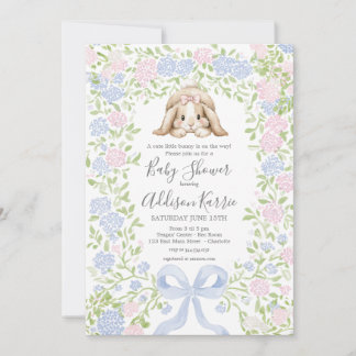 Invitation Grandmillennial Bunny Rabbit baby shower invite